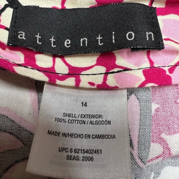 Attention Lightweight Floral Side Zip Almost Vintage Skirt Size 14 - Picture 4 of 5